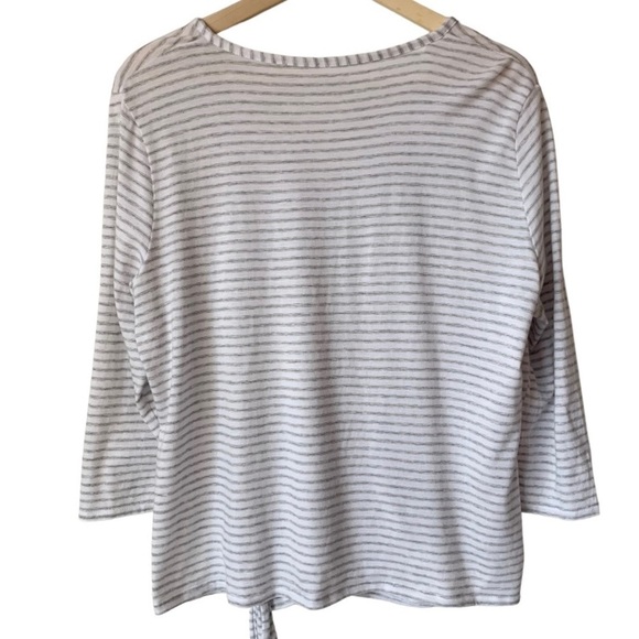 Eddie Bauer Striped V-Neck Wrap Top - Picture 3 of 8